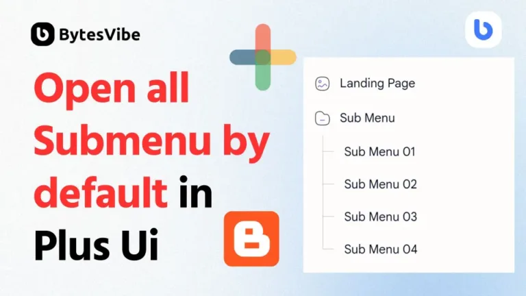 How to open sub menu as default in Plus ui theme? - Bytes Vibe