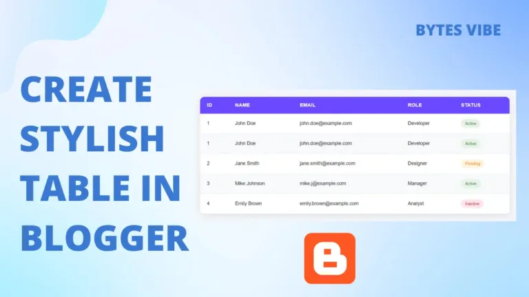 How to Create a Stylish Table in Blogger How to Create a Stylish Responsive Table in Blogger