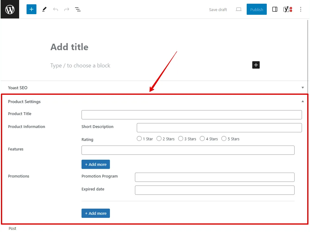 WordPress Yoast plugin showing optimized title and meta fields